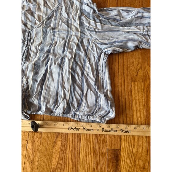 Ana Blue & White Striped Rayon Tie-Front Blouse Top XL - Picture 4 of 11